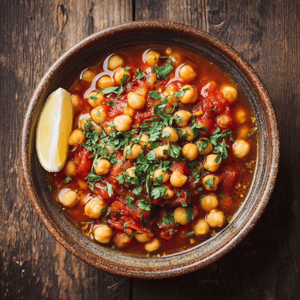 Kikkererwtenstoofpot met tomaten en kruiden