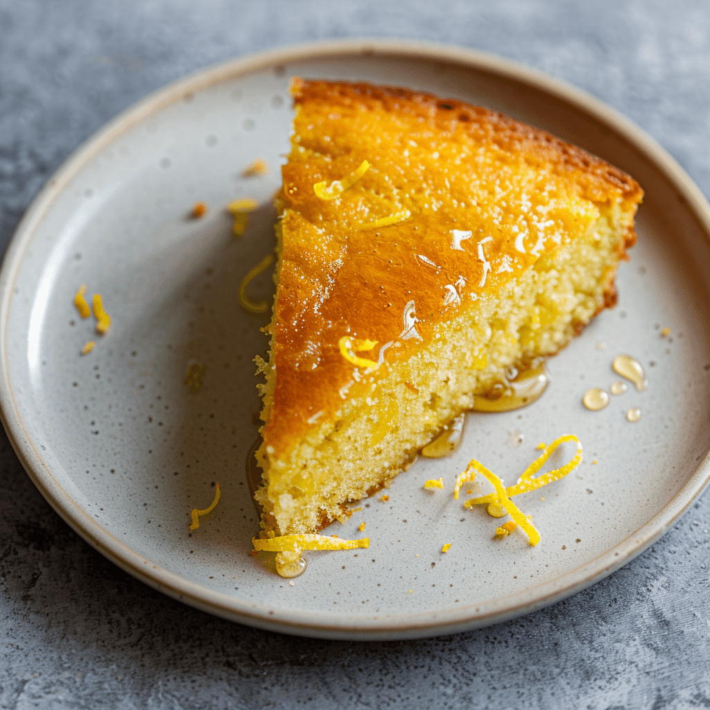 Citroen-olijfoliecake: een zachte, geurige mediterrane mini-cake gezoet met honing. Licht, luchtig en hartgezond met een frisse citroensmaak.