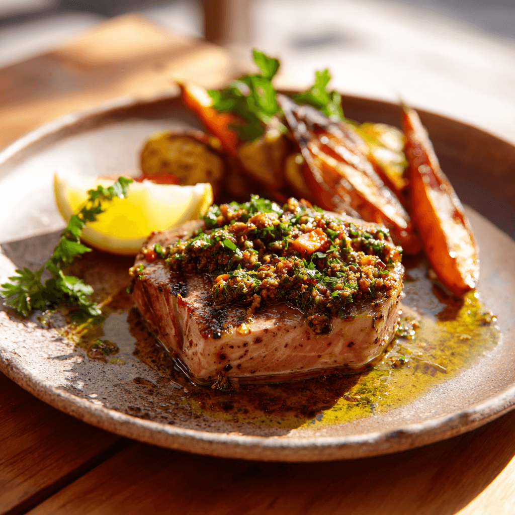 Tonijnsteaks met olijventapenade