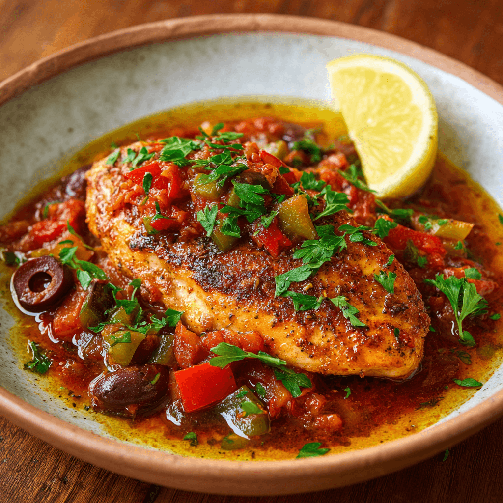 Kip Cacciatore (tomaten- en olijvensaus)