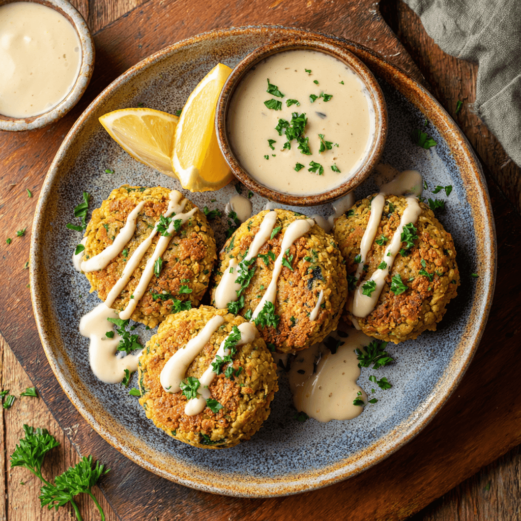 Geroosterde falafel met tahinisaus