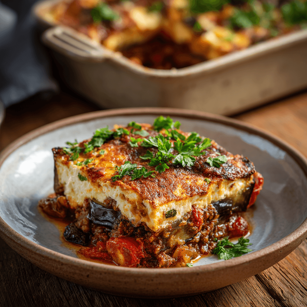Griekse moussaka (aubergineschotel)