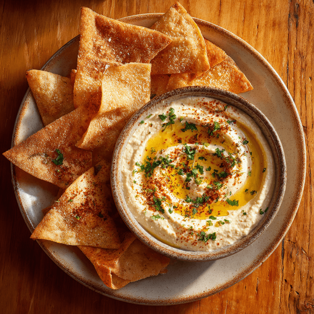 Pitachips met hummus