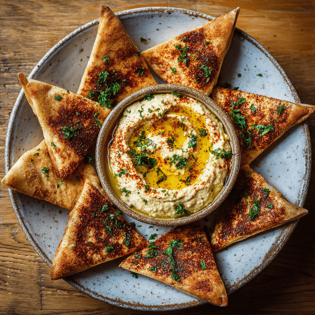 Pita driehoekjes met baba ganoush