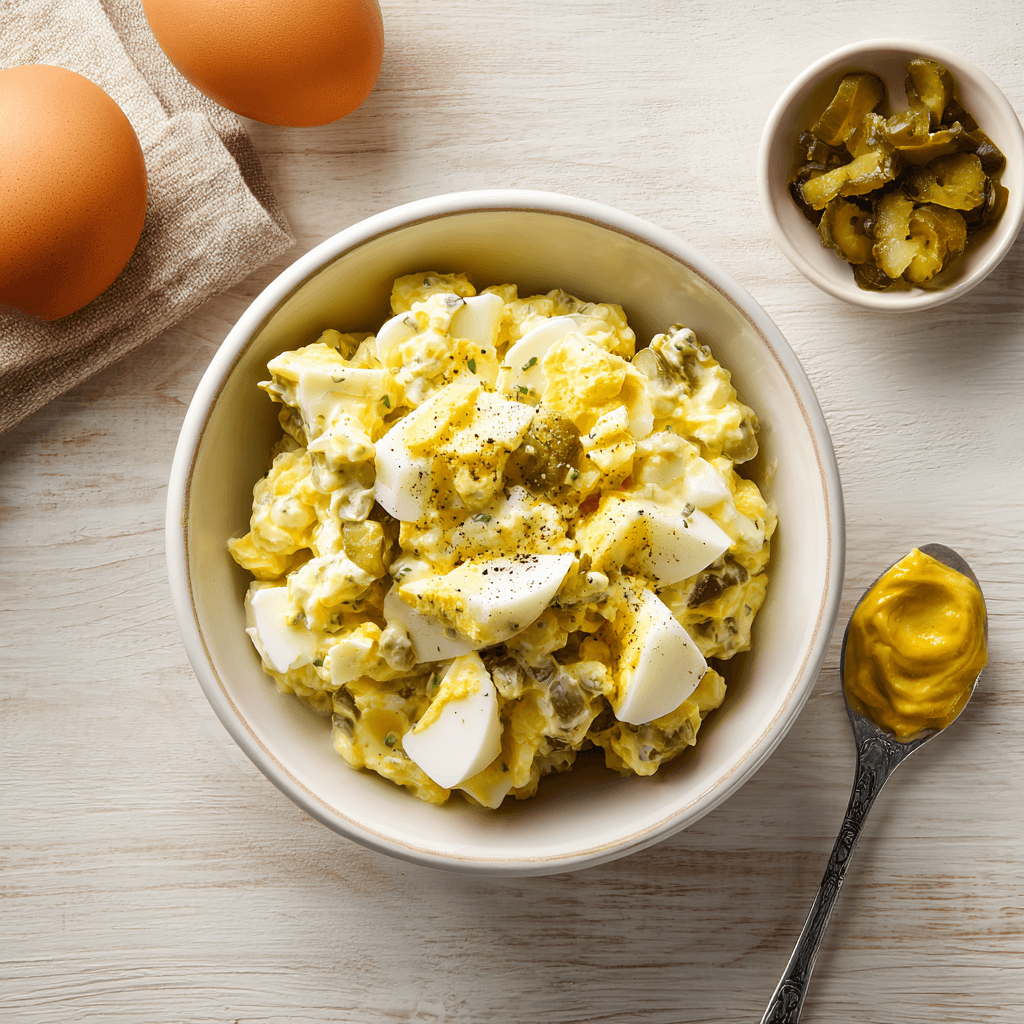 Eiersalade met augurk en mosterd uit de airfryer