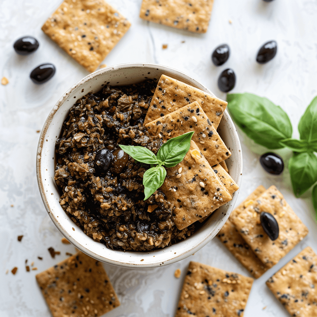 Olijventapenade met crackers
