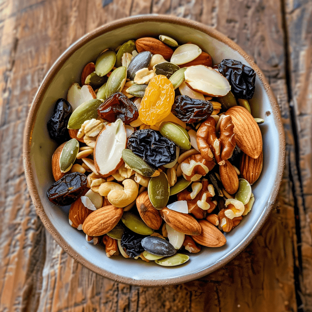 Mediterrane trailmix (noten, zaden en gedroogd fruit)