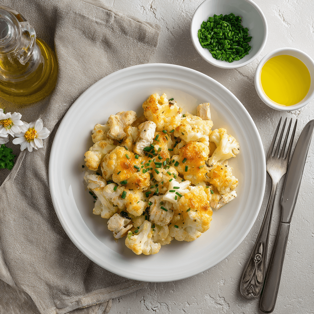Lunch ovenschotel met bloemkool en kaas uit de airfryer