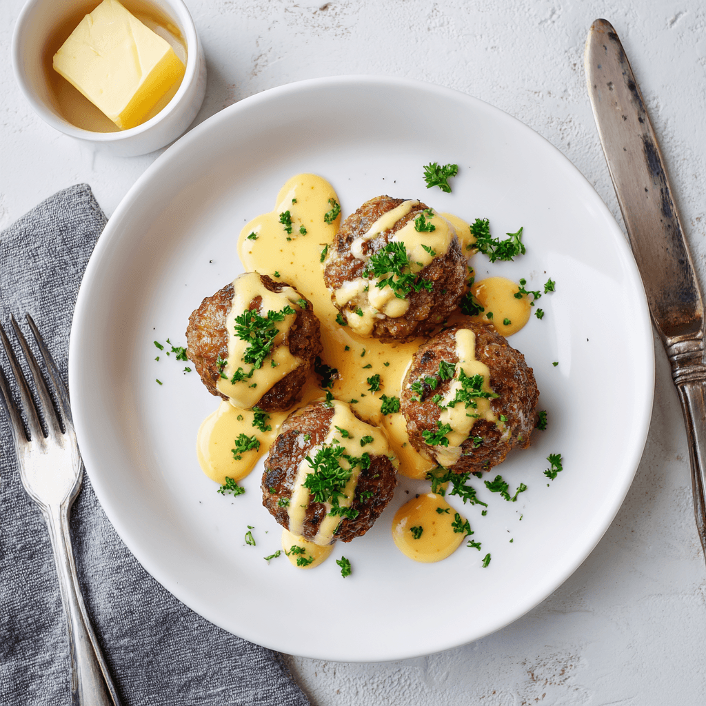 Gehaktballetjes met mosterdsaus uit de airfryer