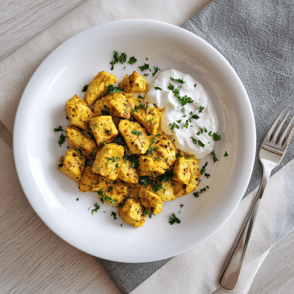 Kip kerrie zonder suiker uit de airfryer