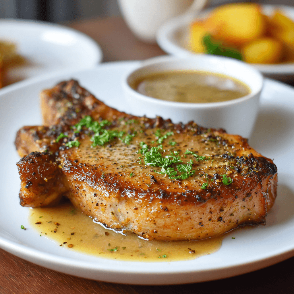 Varkenslapje met jus uit de airfryer