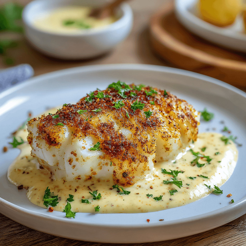 Kabeljauw met mosterdsaus uit de airfryer