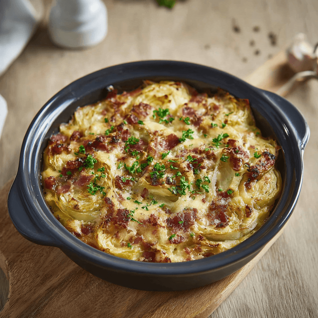 Witlofschotel met spek uit de airfryer