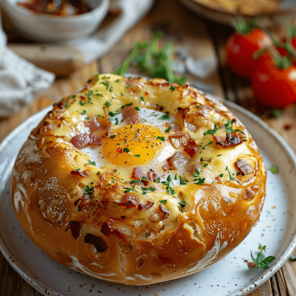 Keto broodje gevuld met ei en spek