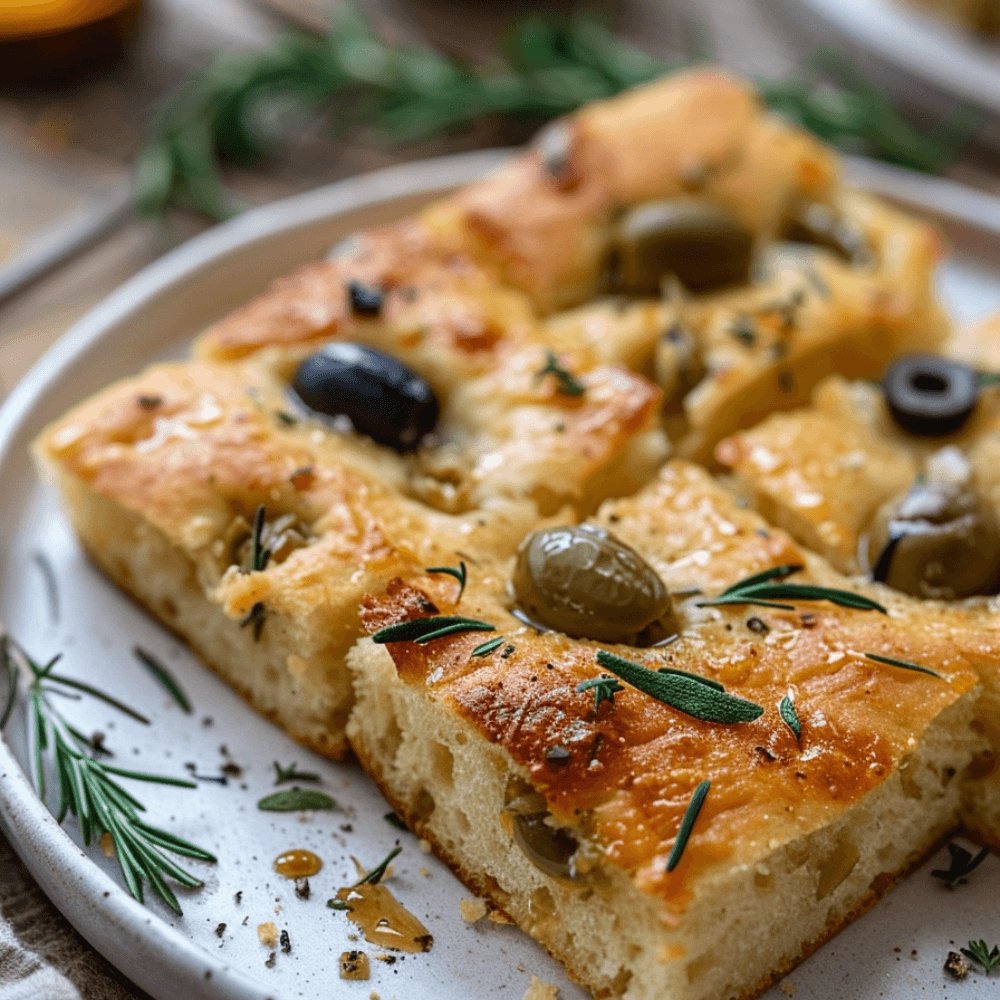 Keto Focaccia met Olijven en Knoflook